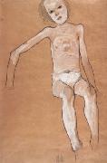 Egon Schiele Seated Nude Girl (mk12) oil on canvas